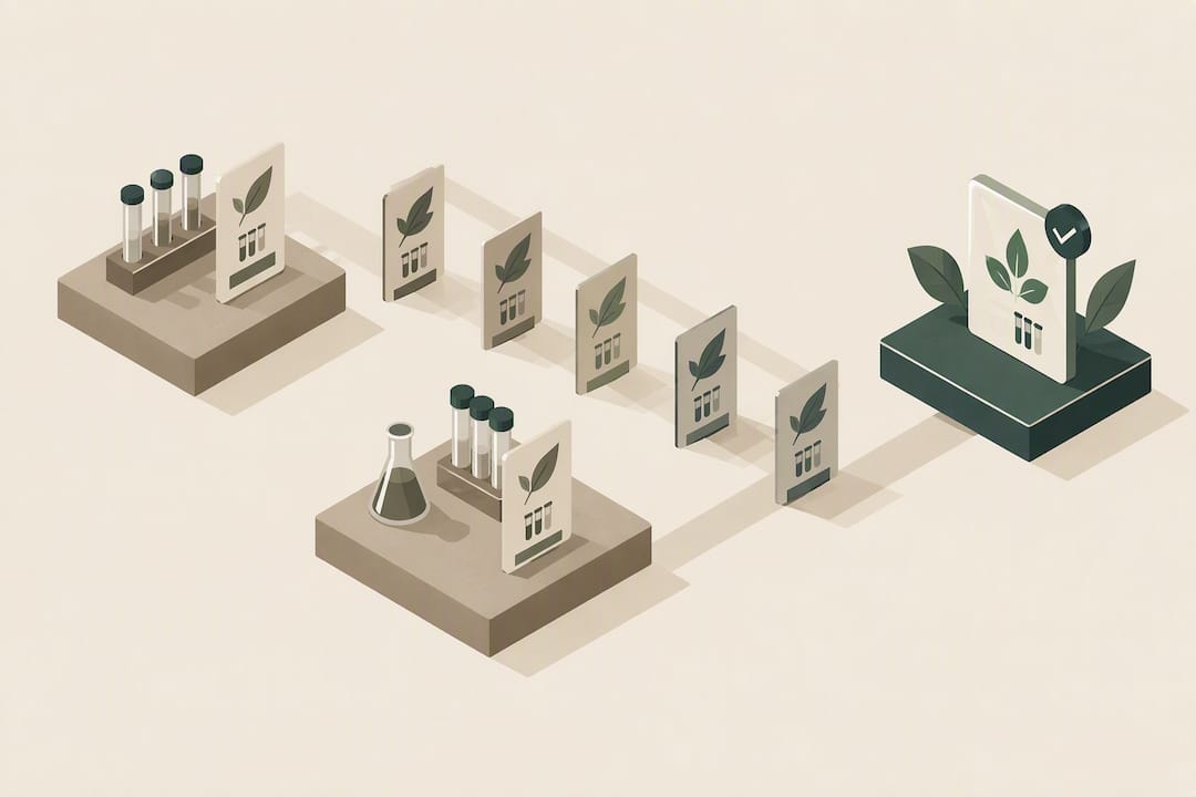 Isometric title card showing batch verification