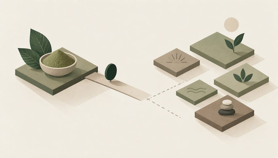 Geometric illustration of uncertainty around green kratom effects